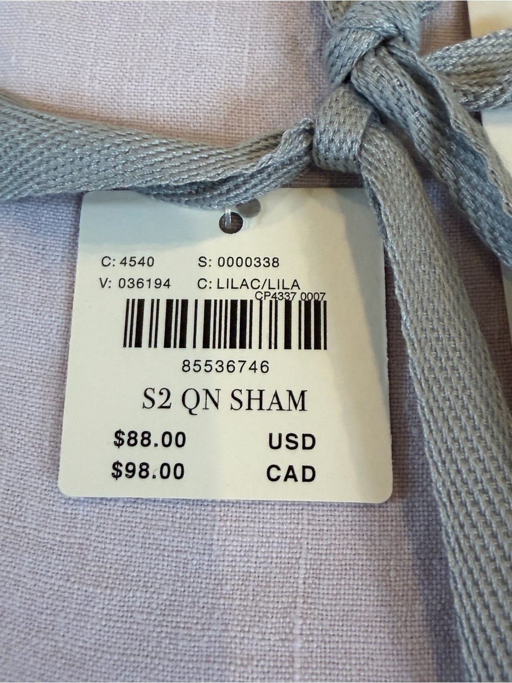 NWT new set of 2 Anthropologie washed linen standard pillow shams Lilac lavender - Picture 4 of 10